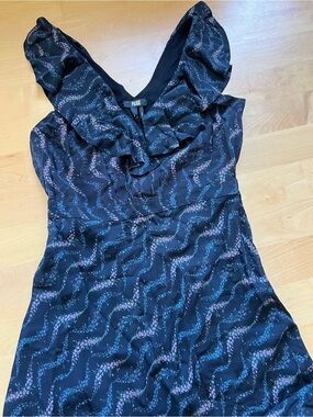 PAIGE Black Viscose Midi Dress